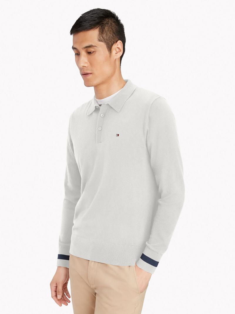 Férfi Tommy Hilfiger Regular fit Polos Fehér | HU 1078QMA